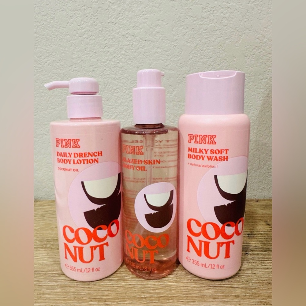 NEW Victorias Secret Coconut Fragrances set of 3( Oil,body Wash ,Lotion,)